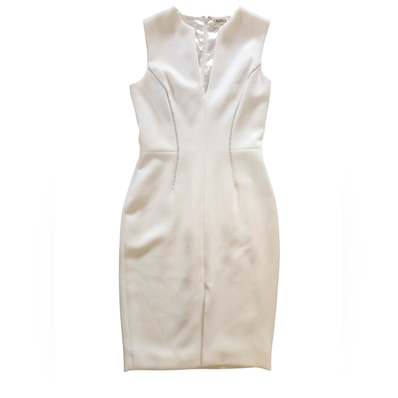 L'agence Exclusively for Intermix - Ivory Sleeveless Sheath Bodycon Dress Sz 4 - Picture 2 of 12
